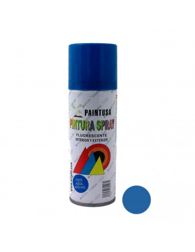 Montoro - Bote de pintura en spray azul fluorescente F205 200 ml, válido para multitud de superficies de interior y exterior