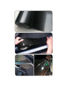 Tradineur - Película decorativa para coche, lámina, cinta autoadhesiva, rollo de film, fibra carbono, tuning, vinilo, impermeabl