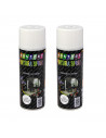 Montoro - Pack 2 botes de pintura en spray blanco satinado A23 400 ml, válido para multitud de superficies de interior y exterio