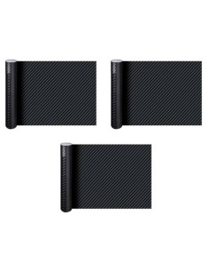 Tradineur - Pack de 3 rollos de película decorativa para coche, lámina, cinta autoadhesiva, film, fibra carbono, tuning, vinilo,