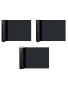 Tradineur - Pack de 3 rollos de película decorativa para coche, lámina, cinta autoadhesiva, film, fibra carbono, tuning, vinilo,