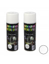 Montoro - Pack 2 botes de pintura en spray blanco satinado A23 400 ml, válido para multitud de superficies de interior y exterio