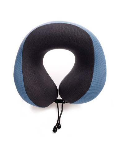 Tradineur - Almohada viscoelástica cervical de viaje, reposacabezas, soporte de cuello, cojín, poliéster y algodón, espuma memor