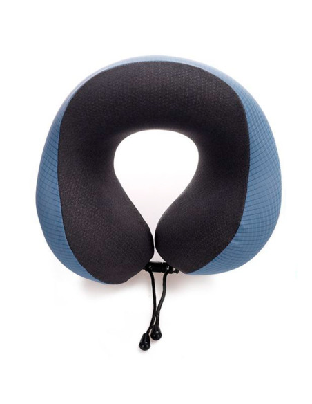 Tradineur - Almohada viscoelástica cervical de viaje, reposacabezas, soporte de cuello, cojín, poliéster y algodón, espuma memor