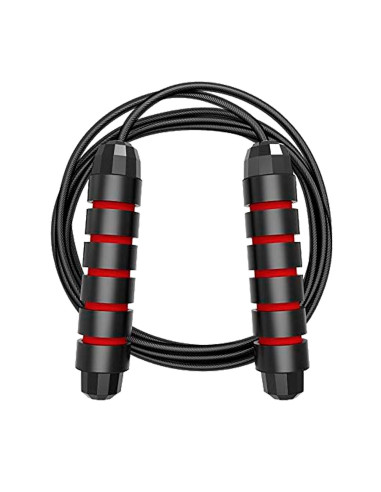 Tradineur - Cuerda Fitness para saltar - Longitud de 280 cm - Asa de Espuma Foam viscoelástica - Cuerda ajustable - Color Aleato