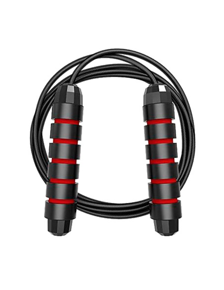 Tradineur - Cuerda Fitness para saltar - Longitud de 280 cm - Asa de Espuma Foam viscoelástica - Cuerda ajustable - Color Aleato