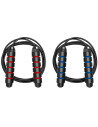 Tradineur - Cuerda Fitness para saltar - Longitud de 280 cm - Asa de Espuma Foam viscoelástica - Cuerda ajustable - Color Aleato