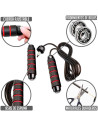 Tradineur - Cuerda Fitness para saltar - Longitud de 280 cm - Asa de Espuma Foam viscoelástica - Cuerda ajustable - Color Aleato