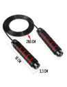 Tradineur - Cuerda Fitness para saltar - Longitud de 280 cm - Asa de Espuma Foam viscoelástica - Cuerda ajustable - Color Aleato