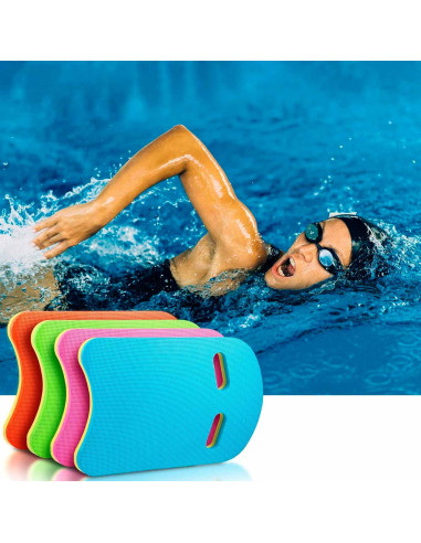 Tradineur - Tabla de natación - Fabricado en Goma Eva - Forma Rectangular - Ideal como apoyo en la natación - 43 x 28 cm - Color