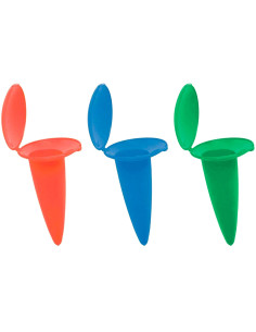 Tradineur - Pack de 3 Ceniceros para playa - Fabricado en Plástico - Ideal para no ensuciar la playa, rio, etc. - Clavar al suel