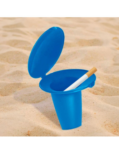 Tradineur - Pack de 3 Ceniceros para playa - Fabricado en Plástico - Ideal para no ensuciar la playa, rio, etc. - Clavar al suel