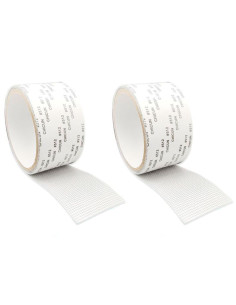 Tradineur - Pack de 2 rollos de cinta adhesiva para reparar mosquiteras, PU, resistente, recortable, puertas y ventanas (Blanco