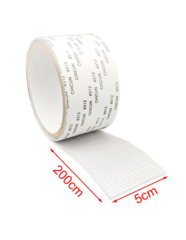Tradineur - Pack de 2 rollos de cinta adhesiva para reparar mosquiteras, PU, resistente, recortable, puertas y ventanas (Blanco