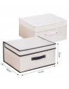 Tradineur - Organizador rectangular de tela con asa, caja plegable, ordenación, ropa, armario, almacenamiento, 41 x 35 x 20 cm,