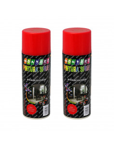 Montoro - Pack de 2 botes de pintura en spray rojo vivo A04 400 ml, válido para multitud de superficies de interior y exterior
