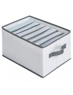 Tradineur - Organizador de tela con asa, poliéster, 7 bolsillos, cajón plegable, ordenación, ropa, armario, almacenamiento, 36 x