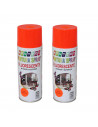 Montoro - Pack 2 botes de pintura en spray naranja fluorescente F202 400 ml, válido para multitud de superficies de interior y e