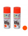 Montoro - Pack 2 botes de pintura en spray naranja fluorescente F202 400 ml, válido para multitud de superficies de interior y e