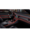 Tradineur - Tira de luz LED Interno para automóviles (12 V) - Fabricado en PVC - Conexión de encendedor de cigarros - Color Rojo