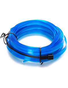 Tradineur - Tira de luz LED Interno para automóviles (12 V) - Fabricado en PVC - Conexión de encendedor de cigarros - Color Azul