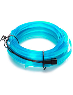 Tradineur - Tira de luz LED Interno para automóviles (12 V) - Fabricado en PVC - Conexión de encendedor de cigarros - Color Azul