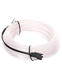 Tradineur - Tira de luz LED Interno para automóviles (12 V) - Fabricado en PVC - Conexión de encendedor de cigarros - Color Blan