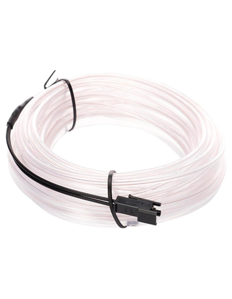 Tradineur - Tira de luz LED Interno para automóviles (12 V) - Fabricado en PVC - Conexión de encendedor de cigarros - Color Blan