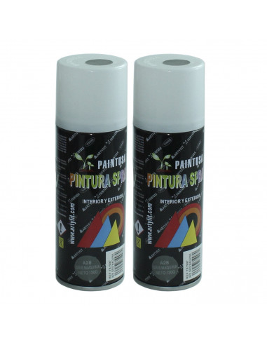 Montoro - Pack 2 botes de pintura en spray gris máquina 400 ml, válido para multitud de superficies de interior y exterior