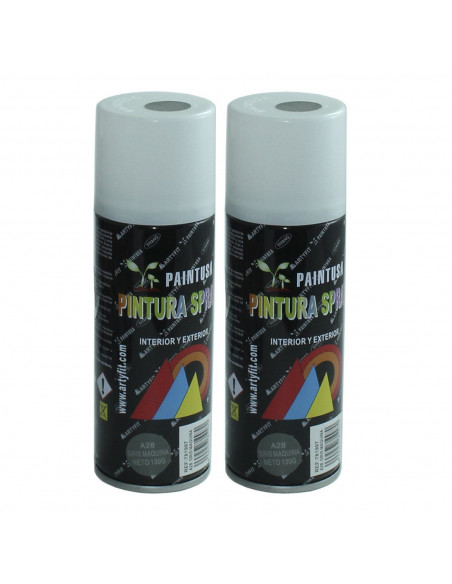 Montoro - Pack 2 botes de pintura en spray gris máquina 400 ml, válido para multitud de superficies de interior y exterior