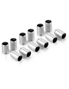Tradineur - Pack de 12 Tapas para válvulas - Fabricado en Hierro - Apto para ruedas de bicicleta, moto, coche o camión - Ø 0,5 x