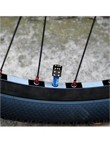 Tradineur - Pack de 6 Tapas para válvulas con forma de dados - Fabricado en Hierro - Apto para ruedas de bicicleta, moto, coche
