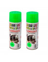 Montoro - Pack de 2 botes de pintura en spray verde fluorescente F204 400 ml, válido para multitud de superficies de interior y