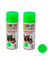 Montoro - Pack de 2 botes de pintura en spray verde fluorescente F204 400 ml, válido para multitud de superficies de interior y