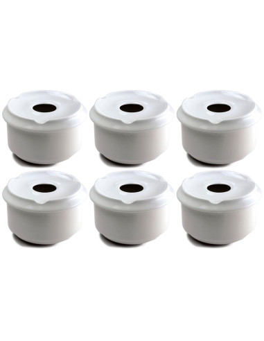 Tradineur - Pack de 6 ceniceros redondos de cerámica, cuenco, recipiente con tapa y muescas para cigarrillos, uso interior y ext