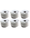 Tradineur - Pack de 6 ceniceros redondos de cerámica, cuenco, recipiente con tapa y muescas para cigarrillos, uso interior y ext