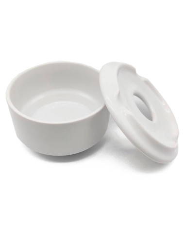 Tradineur - Pack de 6 ceniceros redondos de cerámica, cuenco, recipiente con tapa y muescas para cigarrillos, uso interior y ext