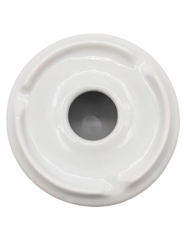 Tradineur - Pack de 6 ceniceros redondos de cerámica, cuenco, recipiente con tapa y muescas para cigarrillos, uso interior y ext