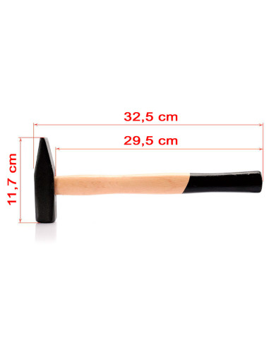 Tradineur - Martillo alemán con mango de madera, cabeza de hierro, multiusos, clavar puntas, bricolaje, carpintería, construcció