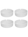 Tradineur - Pack de 4 ceniceros redondos de cerámica, cuenco, recipiente con muescas para cigarrillos, uso interior y exterior,