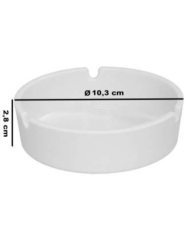 Tradineur - Pack de 4 ceniceros redondos de cerámica, cuenco, recipiente con muescas para cigarrillos, uso interior y exterior,