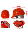 Tradineur - Casco de protección con correa ajustable, EN397, cabeza 53 a 62 cm, transpirable, seguridad, obra, construcción, col
