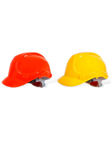 Tradineur - Casco de protección con correa ajustable, EN397, cabeza 53 a 62 cm, transpirable, seguridad, obra, construcción, col