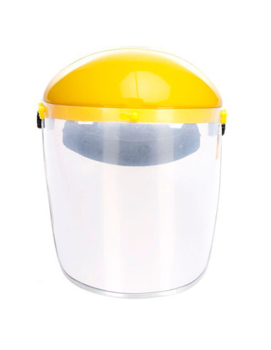 Tradineur - Pantalla de protección facial, visera de seguridad con pantalla de plástico transparente, incluye correa ajustable,
