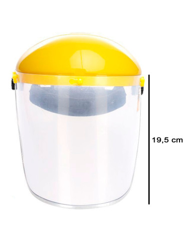 Tradineur - Pantalla de protección facial, visera de seguridad con pantalla de plástico transparente, incluye correa ajustable,