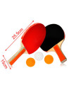 Tradineur - Set de raquetas de ping pong con 3 pelotas, madera y goma, palas de tenis de mesa, incluye bolsa de transporte, inte