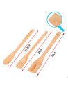 Tradineur - Set de 3 utensilios de cocina de bambú, paleta, tenedor y cuchara, incluyen agujero para colgar, material sostenible