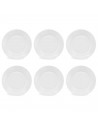 Tradineur - Pack de 6 platos de postre, vidrio opal, modelo Toledo, resistentes, vajilla de cocina, aptos para lavavajillas (Bla