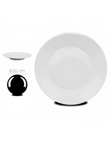 Tradineur - Pack de 6 platos de postre, vidrio opal, modelo Toledo, resistentes, vajilla de cocina, aptos para lavavajillas (Bla