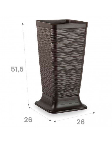 Tradineur - Paragüero de plástico cuadrado, modelo Wind, diseño moderno, soporte para paraguas, decoración, fabricado en España